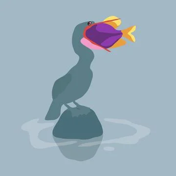 Fishing bird 1 Stock Illustration