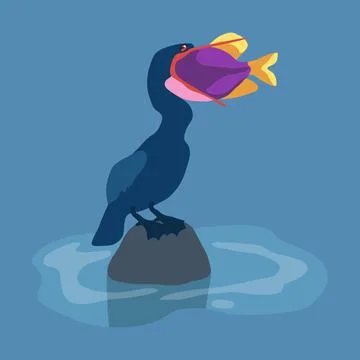 Fishing bird Stock Illustration