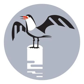Fishing bird logo Stock Illustration