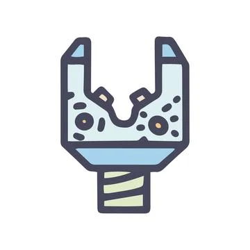 Fishing bite alarm color vector doodle simple icon set Stock Illustration