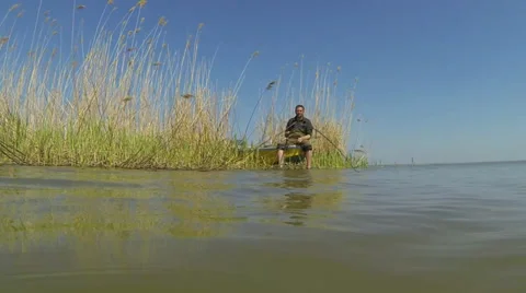 Fishing boat catches fish Stock Footage 37115366