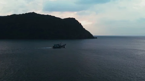 Fishing Boat during Sunset Stock Footage 97783291
