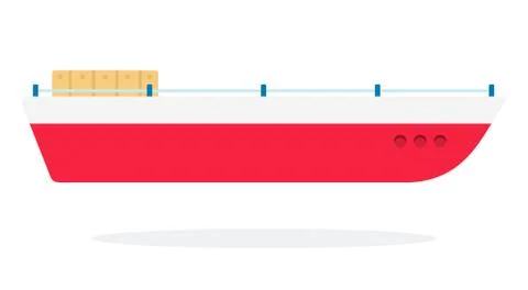 Fishing boat flat isolated vector 스톡 일러스트