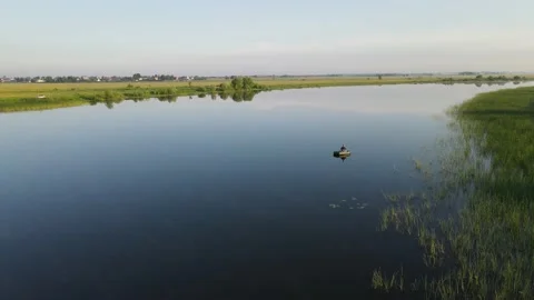 Fishing from a boat Stock Footage 200004715