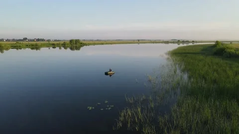 Fishing from a boat Stock Footage 200004920