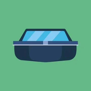 Fishing boat front view vector icon transportation. Cargo coast symbol indust イラスト素材