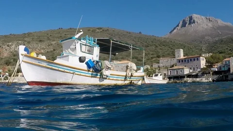 Fishing boat greece Video stock 103281947