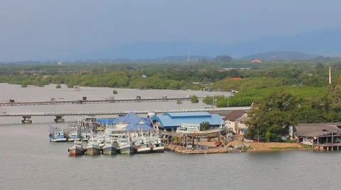 Fishing boat harbor Stock Footage 56715544