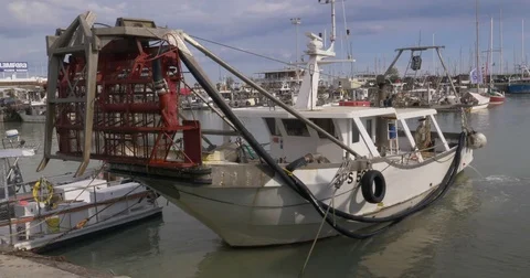 Fishing Boat Harbor Stock Footage 77404347