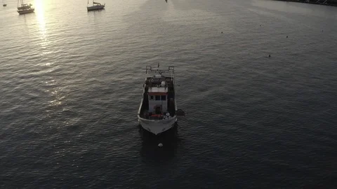 Fishing boat in harbor Stock Footage 124222707