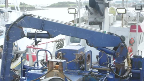 A fishing boat in a harbour Video stock 245314710