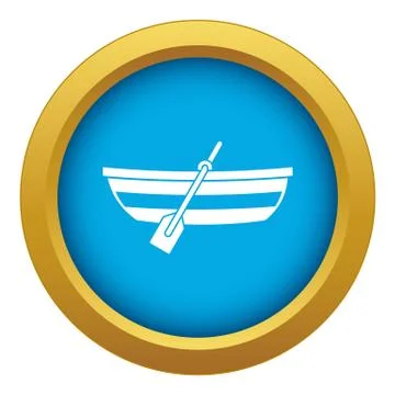 Fishing boat icon blue vector isolated Stock Illustration