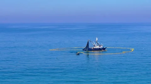 Fishing Boat with Net - Timelapse Video stock 331163058