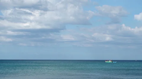 Fishing Boat on Ocean Video stock 53102700