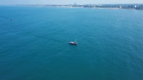 Fishing boat in the ocean Stock Footage 100307799