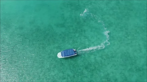 Fishing boat in the Ocean Stock Footage 147402589