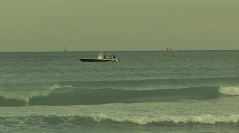 Fishing Boat in the Ocean ( HD ) Stock Footage 5295449