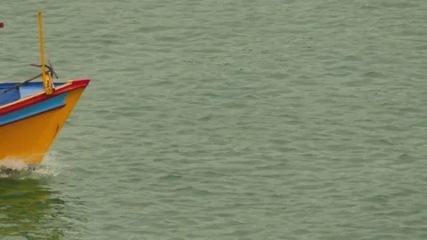 Fishing Boat Pass By Close up Stock Footage 72364036