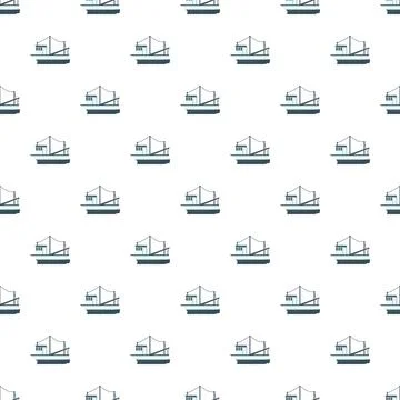 Fishing boat pattern creating a seamless nautical design Stock Illustration