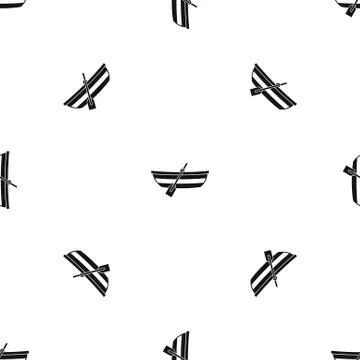 Fishing boat pattern seamless black Stock Illustration
