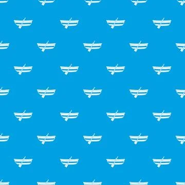 Fishing boat pattern seamless blue Stock Illustration