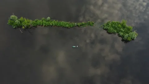 Fishing boat on the river Stock Footage 166619702