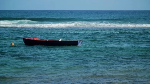 Fishing Boat Rocking Stock Footage 79976484