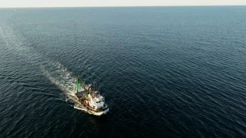 A fishing boat in the sea Stock Footage 148557698