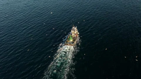 A fishing boat in the sea Vídeos de archivo 148558223