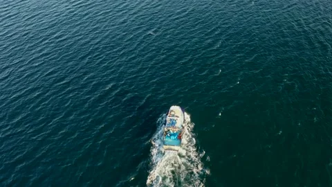 A fishing boat in the sea Stock Footage 148559995