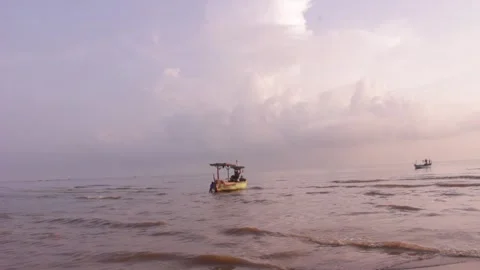 Fishing boat on the sea Video stock 241371925