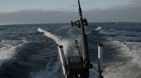Fishing Boat Speeding Slow motion Stock Footage 62535468