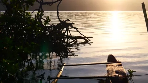 Fishing boat sunset Stock Footage 247041112
