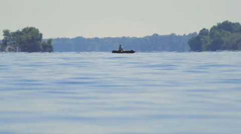 Fishing boat on the water Stock Footage