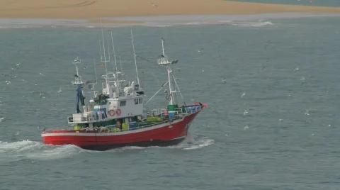 Fishing Boats back to the harbour 3 Stock Footage