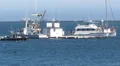Fishing Boats At Bait Barge HD Footage