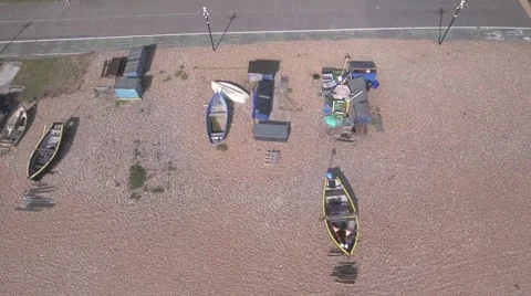 Fishing boats on the beach Stock Footage 67850100