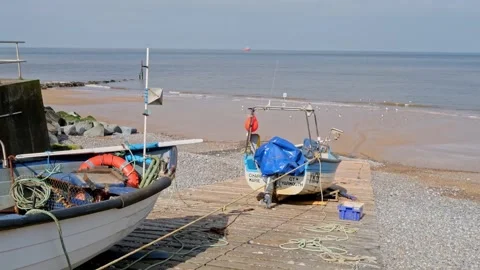 Fishing boats on the beach Stock-Footage 305871033