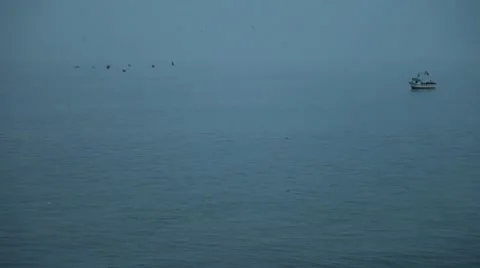 Fishing Boats In The Dawn Stock Footage 10730108