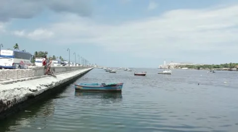 Fishing boats Stock Footage 12366522
