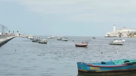 Fishing boats Stock Footage 12366553