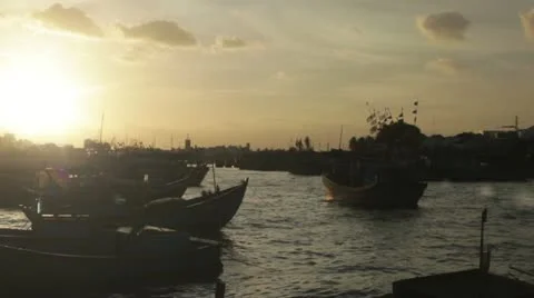 Fishing boats Stockbeeldmateriaal 21436844