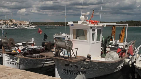 Fishing boats Stock Footage 33391336