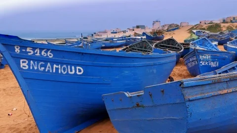 Fishing boats Stock Footage 77471685
