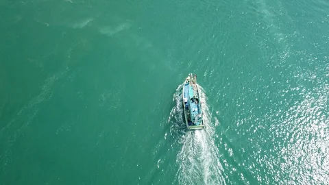 Fishing boats Stock Footage 87900618