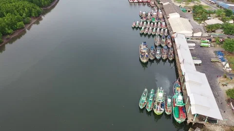 Fishing boats Stock Footage 122582264