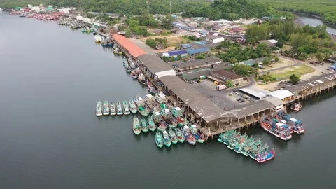 Fishing boats Stock Footage 122582388