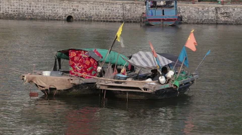 Fishing Boats in Harbor Vídeo Stock 61413985