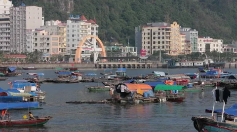 Fishing Boats in Harbor Stock Footage 61414501