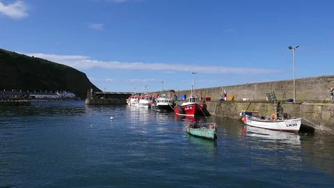 Fishing boats in harbour Video stock 80356021